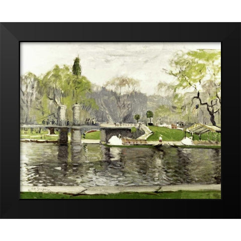 Boston Commons Black Modern Wood Framed Art Print by Goodwin, Arthur Clifton