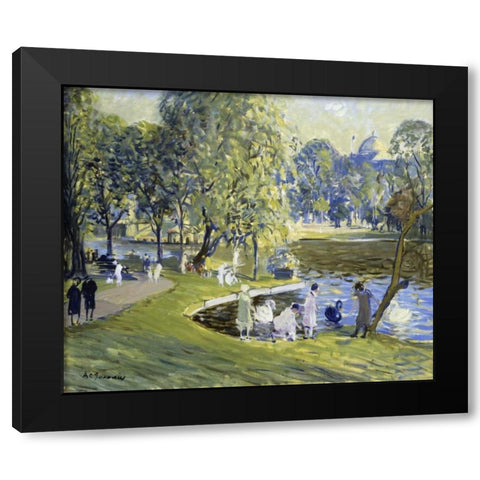 Public Garden, Boston Black Modern Wood Framed Art Print with Double Matting by Goodwin, Arthur Clifton