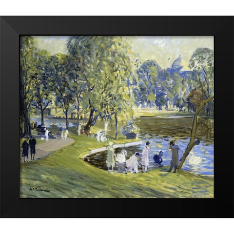 Public Garden, Boston Black Modern Wood Framed Art Print by Goodwin, Arthur Clifton