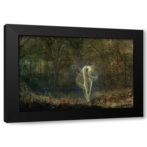 Autumn: Dame Autumn Hath a Mournful Face Black Modern Wood Framed Art Print by Grimshaw, John Atkinson