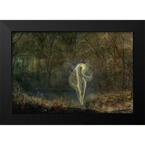 Autumn: Dame Autumn Hath a Mournful Face Black Modern Wood Framed Art Print by Grimshaw, John Atkinson