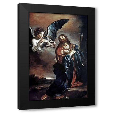 Museumist in Gethsemane Black Modern Wood Framed Art Print by Guercino, Giovanni