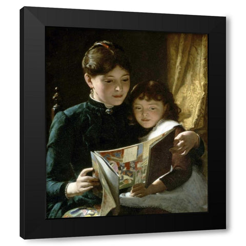 Knowledge is Power Black Modern Wood Framed Art Print with Double Matting by Guy, Seymour Joseph