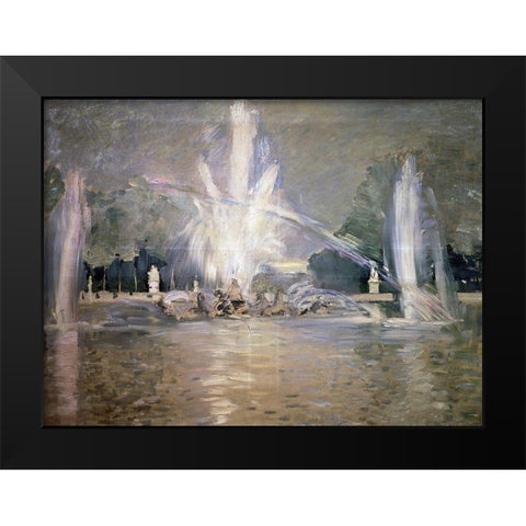 Great Waters in the Fountain Black Modern Wood Framed Art Print by Helleu, Paul Cesar