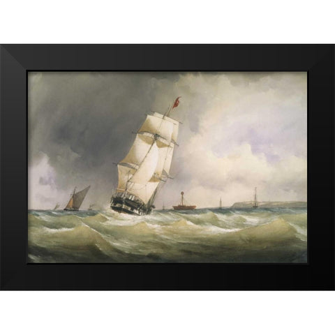 Off the Nore Before 1844 Black Modern Wood Framed Art Print by Herbert, Alfred