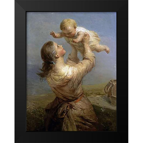 She Looks and Looks, and Still with New Delight Black Modern Wood Framed Art Print by Hill, James John