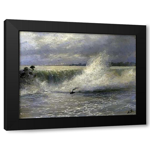 Niagara Falls Black Modern Wood Framed Art Print with Double Matting by Ivazovsky, Ivan Konstantinovic