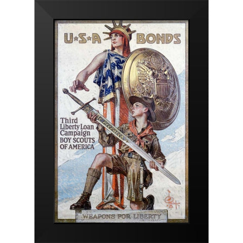 Weapons for Liberty, 1918 Black Modern Wood Framed Art Print by Leyendecker, J.C.