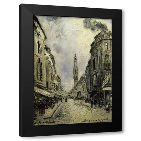 Avignon Black Modern Wood Framed Art Print with Double Matting by Jongkind, Johan Barthold