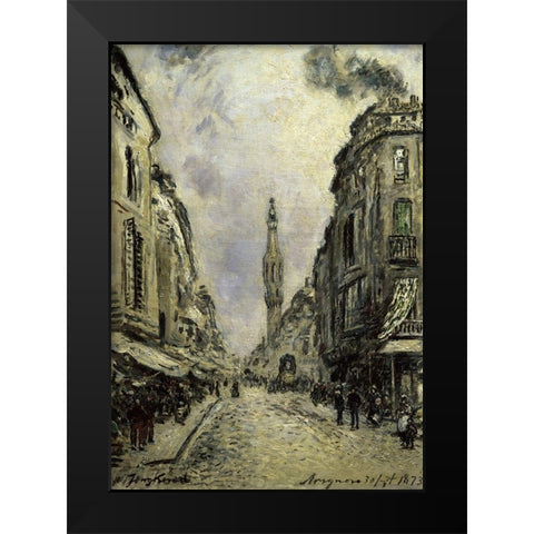 Avignon Black Modern Wood Framed Art Print by Jongkind, Johan Barthold