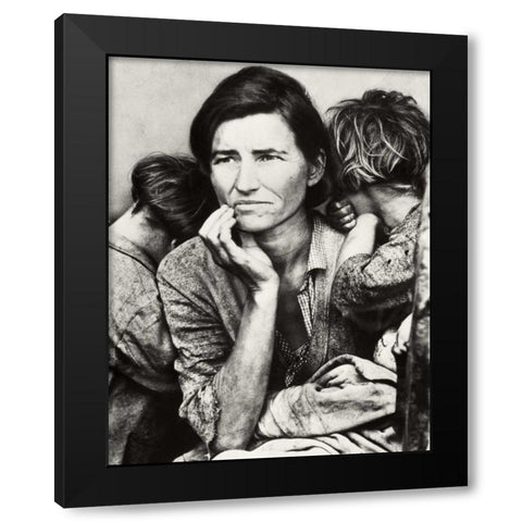 Migrant Mother Black Modern Wood Framed Art Print by Lange, Dorothea