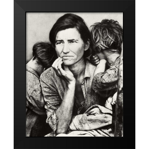 Migrant Mother Black Modern Wood Framed Art Print by Lange, Dorothea