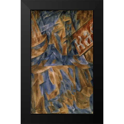 Lady in a Cafe Black Modern Wood Framed Art Print by Le Dantyu, M.