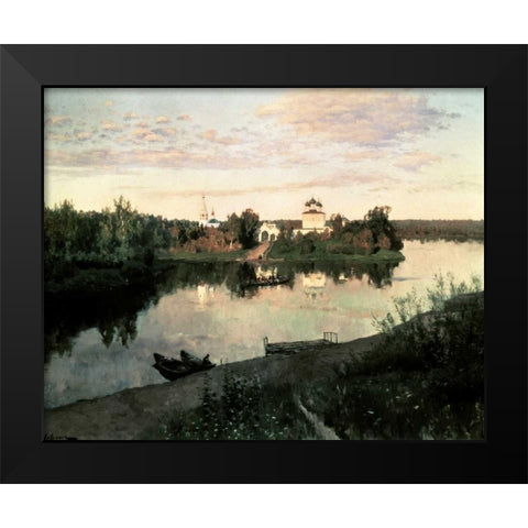 Evening Bells Black Modern Wood Framed Art Print by Levitan, Isaak