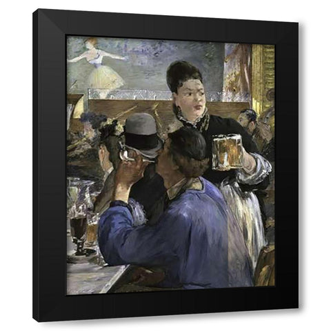 Corner of a Cafe Concert Black Modern Wood Framed Art Print by Manet, Edouard