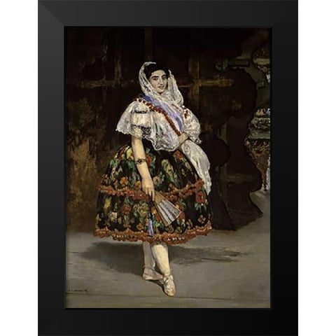 Lola de Valence Black Modern Wood Framed Art Print by Manet, Edouard