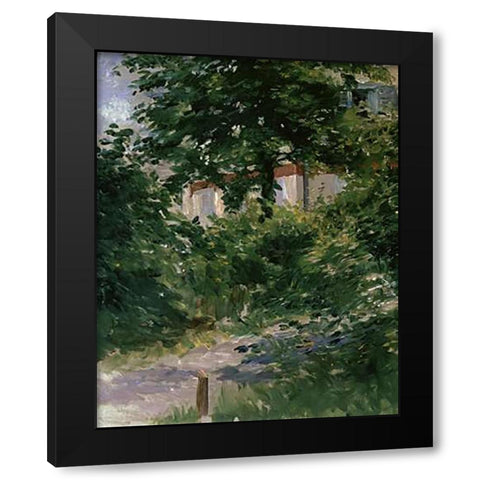 Path in the Rueil Garden Black Modern Wood Framed Art Print with Double Matting by Manet, Edouard
