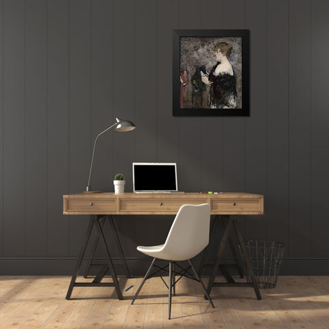 The Milliner Black Modern Wood Framed Art Print by Manet, Edouard