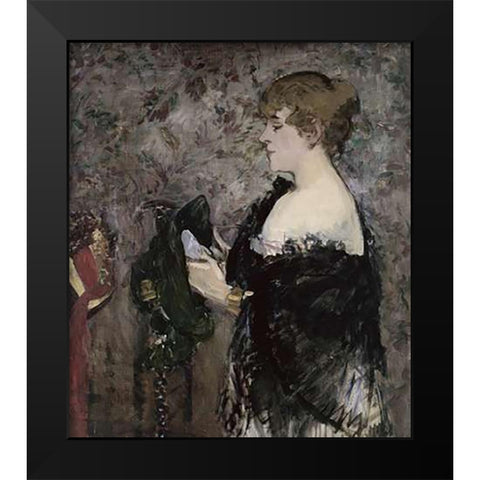 The Milliner Black Modern Wood Framed Art Print by Manet, Edouard