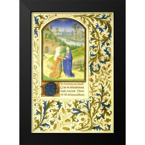 The Visitation : Book of Hours - Detail Black Modern Wood Framed Art Print by Marmion, Simon