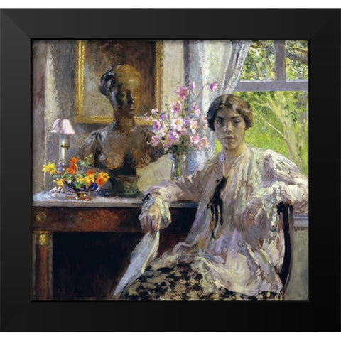 Nellie Kabel Black Modern Wood Framed Art Print by Melchers, Gari