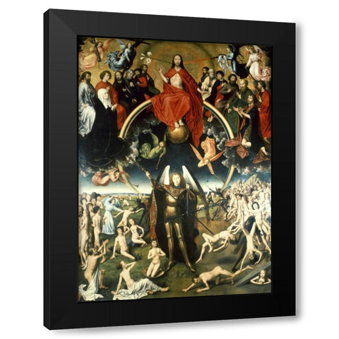 The Last Judgement Black Modern Wood Framed Art Print with Double Matting by Memling, Hans