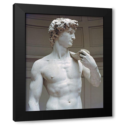 David (Detail I) Black Modern Wood Framed Art Print by Michelangelo