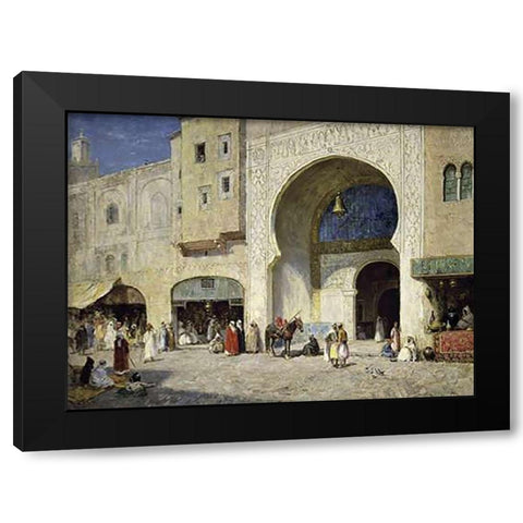The Bazaar Black Modern Wood Framed Art Print by Millar, Addison Thomas