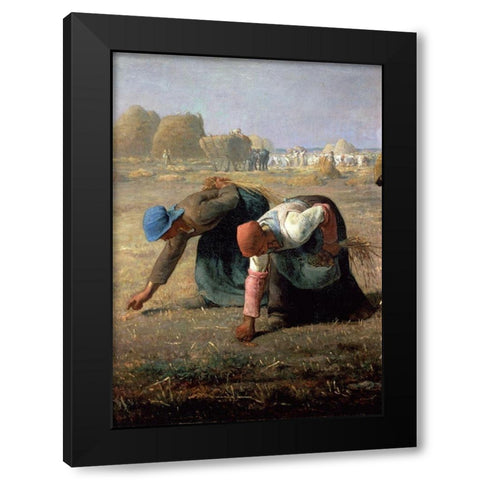 The Gleaners (Detail) Black Modern Wood Framed Art Print by Millet, Jean-Francois