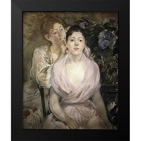 LHortensia Black Modern Wood Framed Art Print by Morisot, Berthe