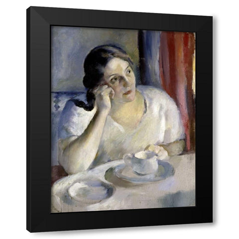 A Cup of Tea La Tasse de Th Black Modern Wood Framed Art Print by Ottman, Henri
