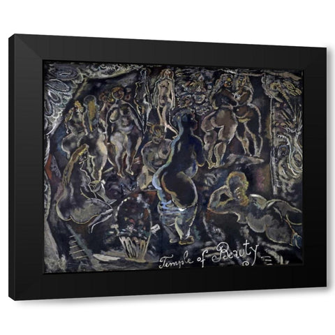 Temple Of Beauty Black Modern Wood Framed Art Print with Double Matting by Pascin, Jules