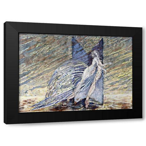 Spring Le Printemps Black Modern Wood Framed Art Print with Double Matting by Pilchart, Jean