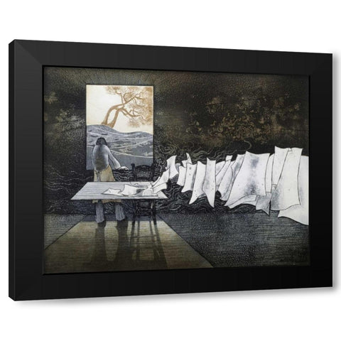 Thinker of Images Le Penseur dImages Black Modern Wood Framed Art Print by Pilchart, Jean