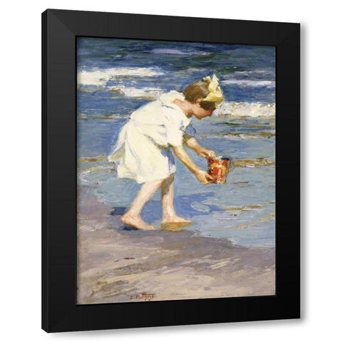 Brighton Beach Black Modern Wood Framed Art Print with Double Matting by Potthast, Edward Henry