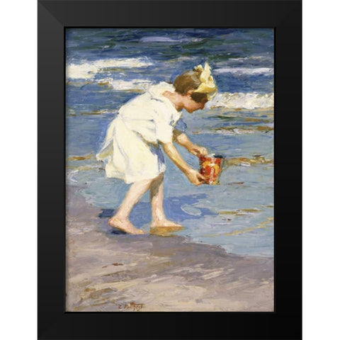 Brighton Beach Black Modern Wood Framed Art Print by Potthast, Edward Henry