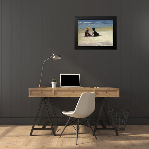 Confidences Black Modern Wood Framed Art Print by Potthast, Edward Henry
