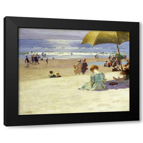 Hourtide Black Modern Wood Framed Art Print with Double Matting by Potthast, Edward Henry