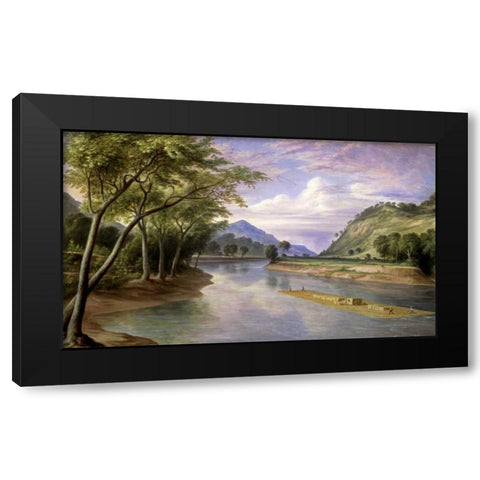 The Ohio River Near Marietta Black Modern Wood Framed Art Print with Double Matting by Pratt, Henry Cheever