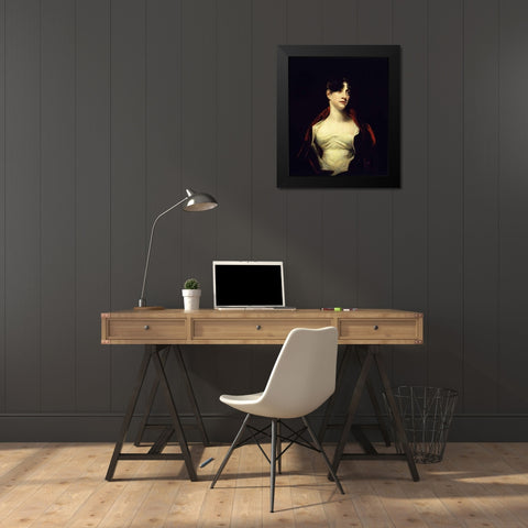 Mrs. Scott Moncrieff Black Modern Wood Framed Art Print by Raeburn, Henry