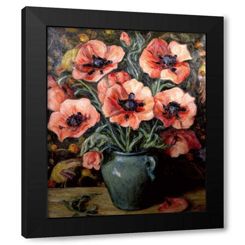 Poppies, ca. 1940 Black Modern Wood Framed Art Print by Rand, Henry