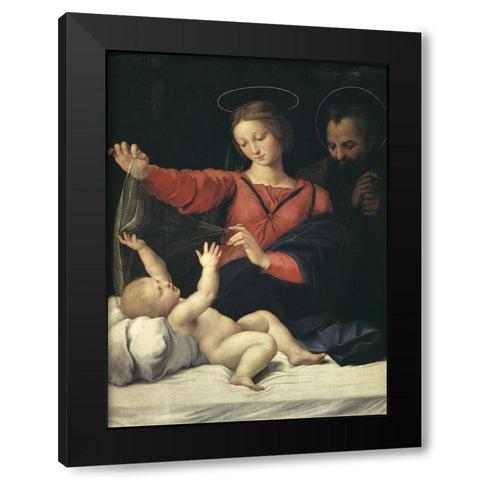 The Virgin of Lorette Black Modern Wood Framed Art Print by Raphael