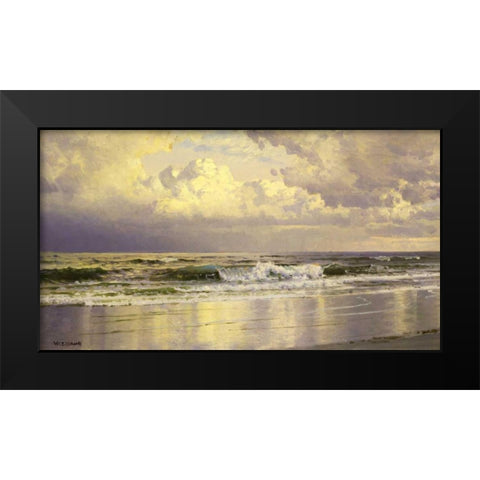 Seascape Black Modern Wood Framed Art Print by Richards, William Trost