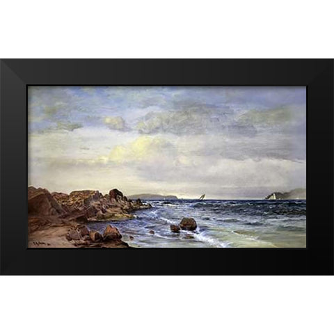 New England Coast Black Modern Wood Framed Art Print by Silva, Francis Augustus