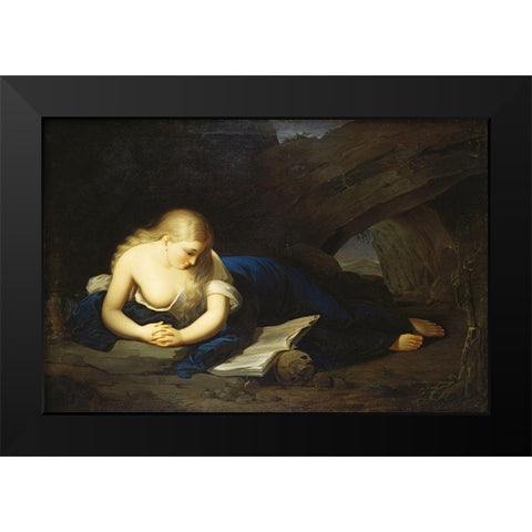 Penitent Magdelen Black Modern Wood Framed Art Print by Sully, Thomas