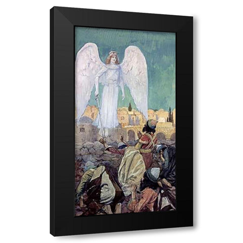 An Armed Angel Appears to Many Black Modern Wood Framed Art Print with Double Matting by Tissot, James