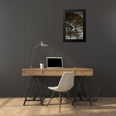 And They All Forsook Him and Fled Black Modern Wood Framed Art Print by Tissot, James