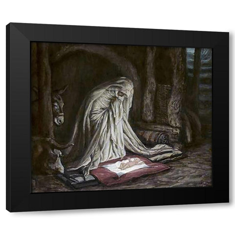 Birth of Jesus Museumist Black Modern Wood Framed Art Print by Tissot, James