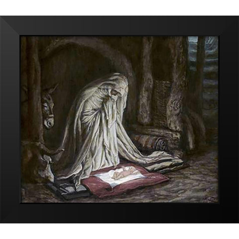 Birth of Jesus Museumist Black Modern Wood Framed Art Print by Tissot, James