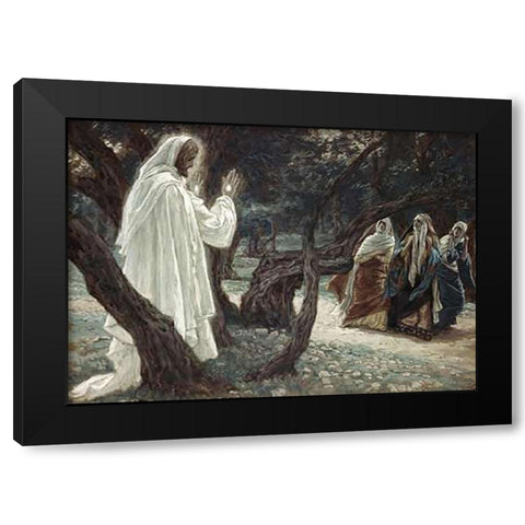 Museumist Appears to the Holy Women Black Modern Wood Framed Art Print by Tissot, James